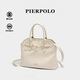皮爾保羅品牌女包2026新款單肩斜挎包大容量牛皮手提包包生日禮物送女友 白色