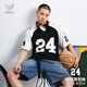 維動(dòng)（VEIDOORN）24號短袖籃球服男美式籃球訓練服運動(dòng)跑步上衣透氣潮男T恤 24號-黑白 L