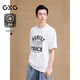 GXG男裝圓領(lǐng)T恤卡通圖案印花上衣 白色 185/XXL