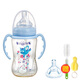 貝兒欣（BABISIL）寶寶吸管奶瓶ppsu塑料耐摔1-3歲高溫防摔新生嬰兒喝奶杯 藍色小貓 240ml