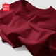 名創(chuàng)優(yōu)品（MINISO）純棉短袖女t恤夏季2025年新款韓系超火內(nèi)搭半袖紫色個性圓領上衣 酒紅(純色) M 160(不褪色不變形)