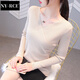 NY-RCE春秋裝打底針織衫女新款交叉上衣v領(lǐng)洋氣半袖毛衣百搭 【長(cháng)袖】淺其色 M