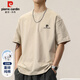 皮爾卡丹（pierre cardin）短袖男夏季重磅純棉T恤男士寬松休閑透氣半袖男裝 杏色 XL