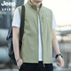 吉普（JEEP）男士馬甲2025春夏季新款戶外多口袋工裝立領(lǐng)坎肩釣魚馬夾外套男 卡其色 XL 建議135-150斤