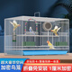 鳥籠鸚鵡籠子小中大型鴿子籠家用虎皮玄鳳專用窩帶喂食器鳥類用品 中號【40*30*30】食盒+站桿+托盤 大容量鳥類通用籠 折疊免安裝方便收納 1cm加密防鉆防卡