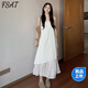 FSAT白色吊帶連衣裙子女2026開(kāi)春季新款海邊度假內搭夏季無(wú)袖背帶長(cháng)裙 【白色】版【淺春系穿搭/連身裙/ M 45/55kg