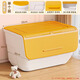 納份愛(ài)加厚玩具收納箱寶寶用品兒童塑料儲物箱子整理柜大容量車(chē)載后備箱 奶酪黃加大號*3只裝 新升級斜開(kāi)口翻蓋式