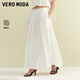 VEROMODA半身裙含萊賽爾亞麻百褶設計傘裙325216041 漂白色 S
