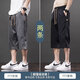 軒萊雅（XUANLAIYA）七分褲男士夏季薄款2025新款運(yùn)動(dòng)直筒寬松百搭休閑短褲子男 黑色+灰色 3XL