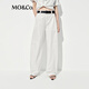 MO&Co.【秦嵐同款】休閑褲2025夏新品棉質(zhì)彎刀工裝褲中腰MBE2PATT03 本白色 M 165