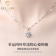 克拉瑟（KELASEE）輕奢銀項鏈女銀飾生日禮物女士時尚飾品送媽媽女朋友老婆閨蜜吊墜 925銀項鏈花片鏈白鋯+精美禮盒