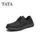 他她（TATA）商務(wù)休閑皮鞋男士打孔透氣一腳蹬爸爸鞋2025夏新72T36BM5 黑色 41