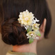 菱夢 U型發(fā)簪 新中式琉璃牡丹花發(fā)簪 女士盤發(fā)簪子發(fā)釵 旗袍國風(fēng)配飾 琉璃牡丹花U型發(fā)簪1件