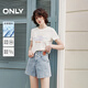 ONLY2025春季新款時(shí)尚百搭高腰顯瘦A字短褲牛仔褲女|125143004 J32 210洗水牛仔藍(lán) L
