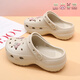 日本進(jìn)口洞洞鞋女款夏季外穿百搭厚底增高防滑沙灘包頭涼拖鞋 卡其【櫻桃女孩】 38-39