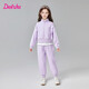 笛莎童裝兒童女童套裝2025年春季中大童學(xué)生春秋裝衛衣長(cháng)褲 紫色 165