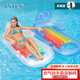 INTEX 58802充氣扶手靠背浮排水上休閑沖浪浮排兒童玩具 藍(lán)銀隨機發(fā)
