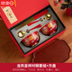拓進(jìn)德國進(jìn)口品質(zhì)龍鳳喜碗對碗一對結(jié)婚碗筷套裝陪嫁妝新婚禮物送新人 新款龍鳳碗*2+合金筷勺+花邊盤【