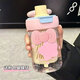 聚莜家水杯女夏天高顏值ins女生2025新款雙飲水杯便攜學(xué)生上學(xué)專(zhuān)用杯子 多巴胺粉色600mL+粉色蝴蝶結