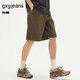 gxg.jeans男裝 多色復(fù)古水洗時(shí)尚工裝寬松牛仔短褲男 25年夏新品 復(fù)古棕 L (175) -31碼