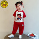 G.DUCK KIDS小黃鴨女童哪吒敖丙發(fā)光T恤套裝2025夏季兒童卡通休閑純棉兩件套 紅色哪吒兩件套 110 工廠直發(fā)
