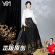 翊尚美馬面裙女全套新中式漢服成人女禮服小個夏季2025新款中國風連衣裙 黑色【原創(chuàng)織金馬面裙】 M 【適合100-115斤】