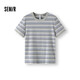 森馬（Semir）涼感T|短袖T恤女短款緊身正肩2025夏季復古條紋上衣109325100039