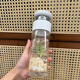 虎牌香港直郵虎牌（TIGER）冷萃杯便攜雙層玻璃杯耐高溫防燙泡茶水杯 白色【雙層加厚】400ml