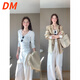 DALEY MODE白色西裝內搭長(cháng)袖t恤打底衫女開(kāi)春裝小上衣修身低v領(lǐng)正肩韓系初春 白色v領(lǐng)【春秋常規款】 S