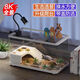 SQG烏龜生態(tài)缸 家用龜盆帶曬臺帶缸蓋 底部排水塑料飼養(yǎng)箱水陸兩用 中號-基礎(chǔ)曬臺套餐【雅梨黃】 帶蓋防逃逸+曬臺+底部排水