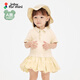 jnby by JNBY江南布衣嬰童A型翻領(lǐng)短袖連衣裙春女童嬰兒YP3G10600 748/淺豆黃 100 cm