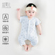 宜爽兒嬰兒連體衣夏季新生兒冰絲哈衣男女寶寶短袖空調爬服 藍色59