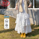 浪莎芭蕾網(wǎng)紗蓬蓬蛋糕裙女2025新款重工不規(guī)則層次感蕾絲仙女半身裙