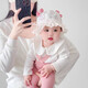 U&MUDI嬰兒帽子夏季薄款小月齡蝴蝶結(jié)公主帽女寶寶新生兒遮陽松緊漁夫帽 粉色(小花蝴蝶結(jié)漁夫帽) 3-18個月(42-47CM) x 均碼
