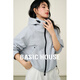 百家好（Basic House）Basic House/百家好戶外穿搭連帽夾克秋新款女小個子寬松休閑外套 藍色 M