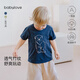 babylove【清倉】嬰兒短袖t恤夏季薄款純棉嬰幼兒上衣可愛(ài)小熊竹節棉打底 海藍色 80