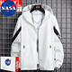 NASA RHUDE夏季夾克男冰絲防曬衣透氣休閑防曬服衣戶(hù)外衣服速干防紫外線(xiàn)外套 白色 XL (建議體重125-140斤)