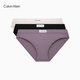 Calvin Klein內衣女士三條裝簡(jiǎn)約布標ck棉質(zhì)透氣性感比基尼三角內褲女QP3129O GQE-太空黑/乳白色/槿紫 3條 M