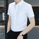 GY雅戈爾純色短袖襯衫男士夏季冰絲商務正裝涼爽薄襯衣免燙有口袋休 003白色（棉質(zhì)） 2XL 135-150斤