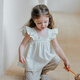 OAK FAMILY夏季清爽舒適童裝女寶寶無(wú)袖上衣女童吊帶天絲亞麻T(mén)恤背心連衣裙 奶霜杏 90 cm