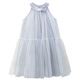 哈齒哈齒童裝兒童公主裙夏季新款背心裙女童仙氣紗裙中大童無(wú)袖連衣裙 天藍色 130
