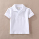 兒童白色T恤短袖男童女童夏季翻領(lǐng)POLO衫初高中生班服小學(xué)生校服 純白 短袖 130