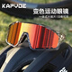 Kapvoe騎行變色眼鏡專(zhuān)業(yè)防風(fēng)運(yùn)動(dòng)山地公路車(chē)戶(hù)外運(yùn)動(dòng)跑步近視風(fēng)鏡男女 9透明灰框+透明變紅（日夜兩用）