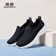 奧康（Aokang）男鞋春季新款飛織網(wǎng)面運動(dòng)鞋日常通勤健步鞋軟底舒適耐磨一腳蹬LH