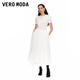 VEROMODA連衣裙2025新款純色拼接A字顯瘦連衣裙32527B010 漂白色 S