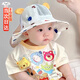 U&MUDI嬰兒帽子夏季兒童防曬遮陽帽寶寶男女童大帽檐1-3歲網(wǎng)眼太陽帽子2 黃色 6個月-3歲頭圍46-50cm可調(diào)節(jié)大小