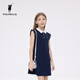 POLOWALK童裝女童短袖連衣裙2025夏季時(shí)尚POLO領(lǐng)甜美公主裙子BVTW526A0081 藏青 160