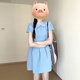 MEOD藍(lán)色polo領(lǐng)連衣裙子女夏季2025新款設(shè)計(jì)感娃娃裙收腰a字蓬蓬短裙 baby藍(lán)女裝2025新款今年流行/冷 M 45/55KG/