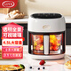 LOYK 德國空氣炸鍋透明可視家用炸鍋機無(wú)油智能電炸鍋4.5L大容量全自動(dòng)智能燒菜機不粘鍋廚房幫手 米白色 4.5L