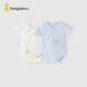 童泰（TONGTAI）嬰兒短袖包屁衣夏季純棉寶寶連體衣新生兒爬服哈衣提花藍色73cm